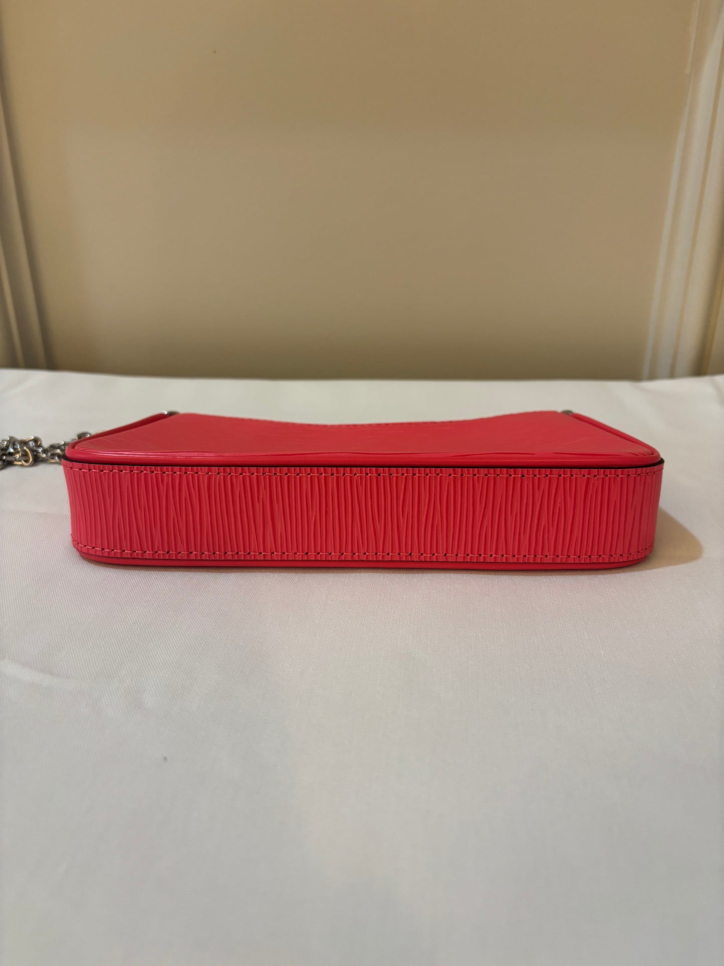 Louis Vuitton Epi Easy Pouch On Strap Dragonfruit with Guitar Strap