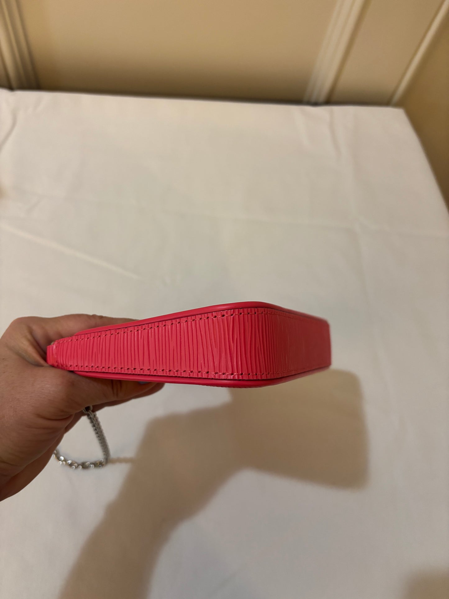Louis Vuitton Epi Easy Pouch On Strap Dragonfruit with Guitar Strap