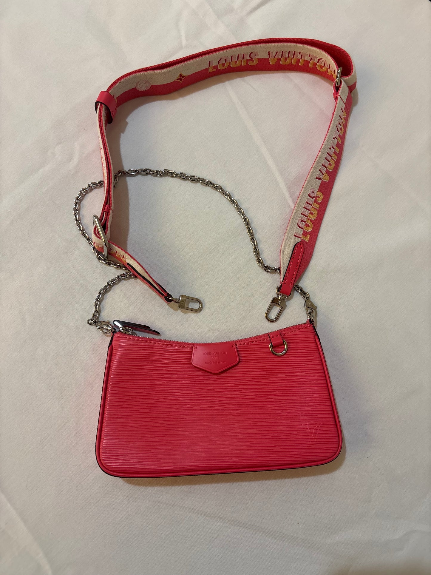 Louis Vuitton Epi Easy Pouch On Strap Dragonfruit with Guitar Strap