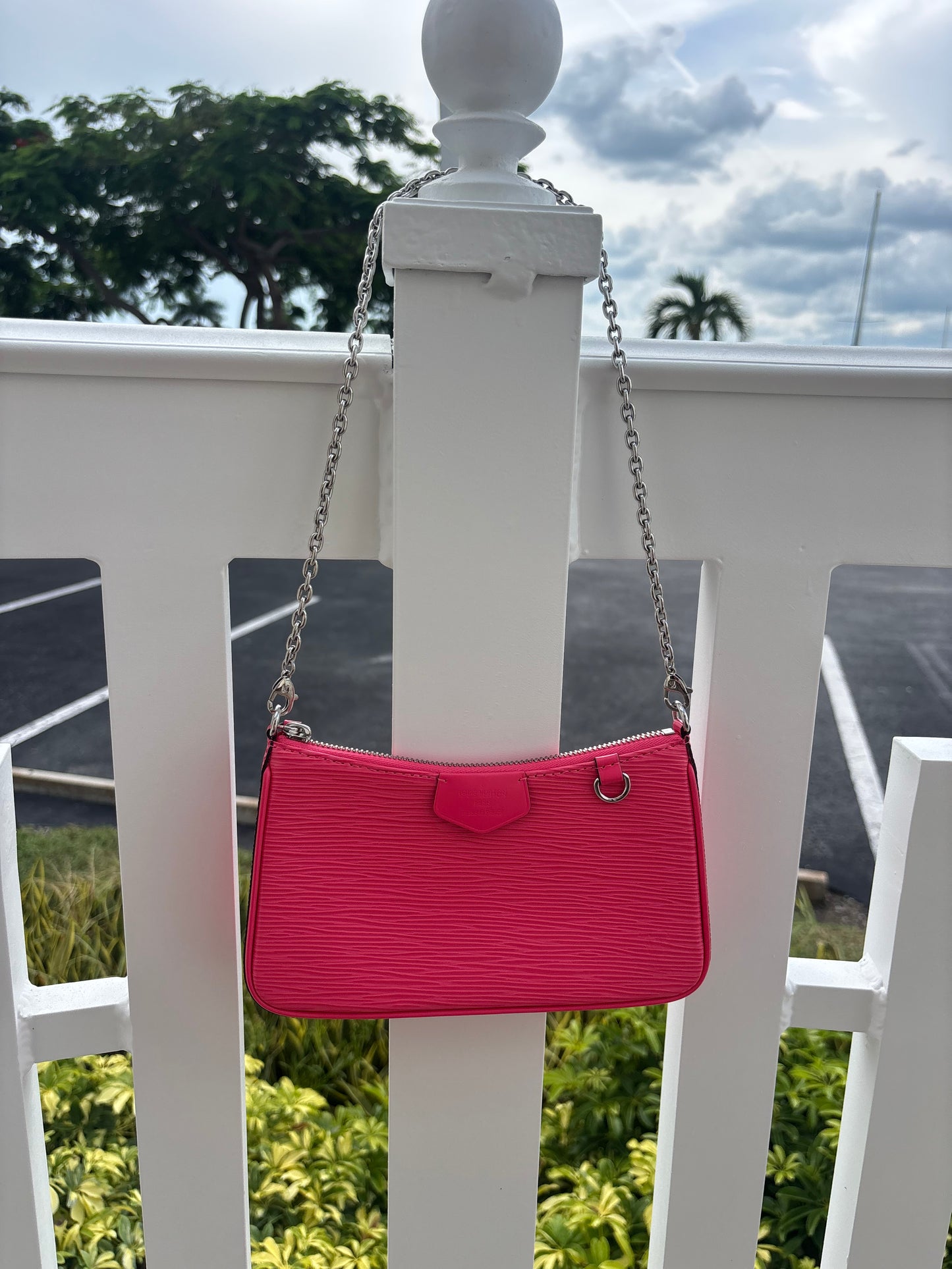 Louis Vuitton Epi Easy Pouch On Strap Dragonfruit with Guitar Strap