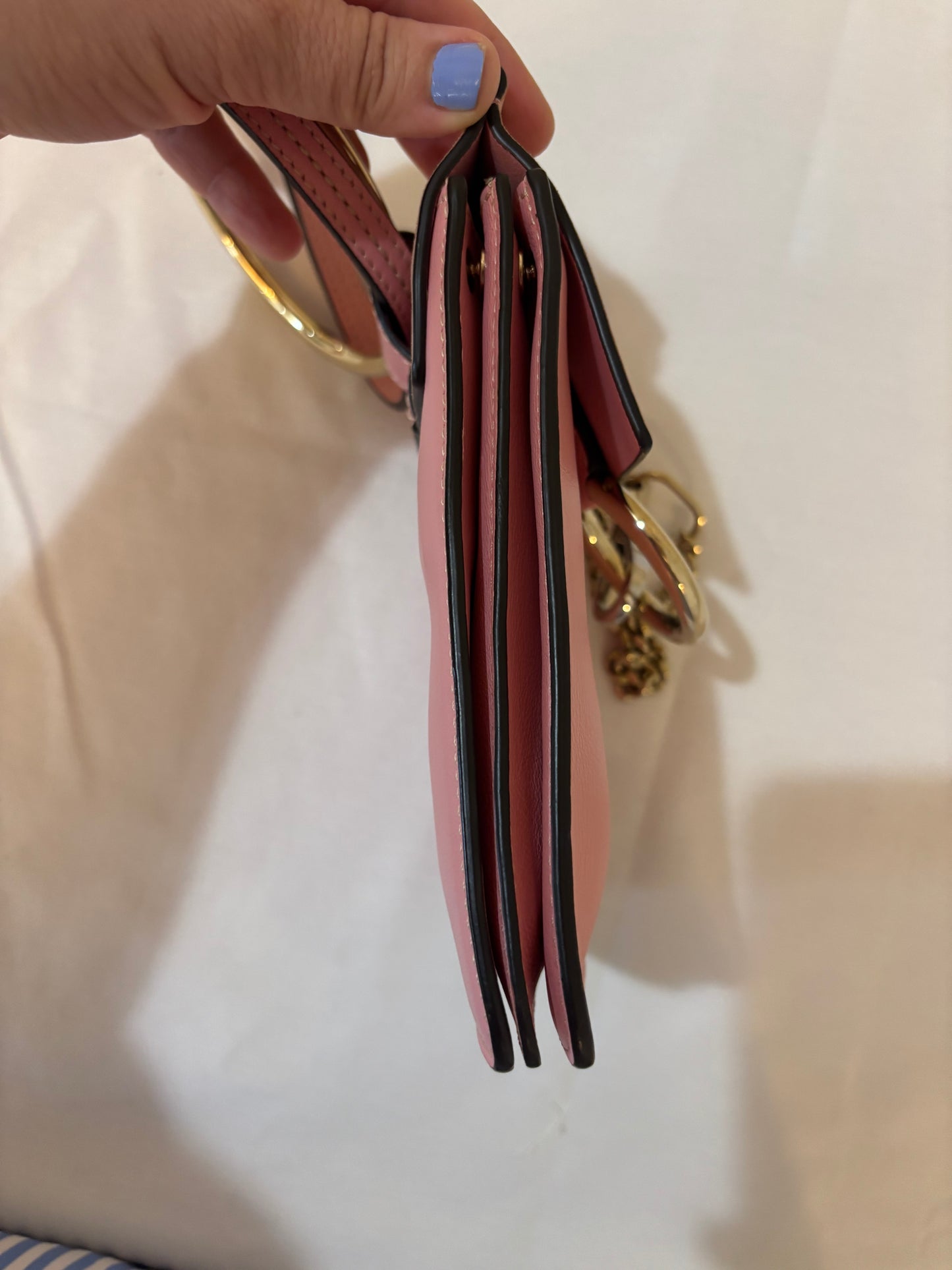 Chloe Suede Calfskin Mini Faye Bracelet Bag Pink Pre-Owned