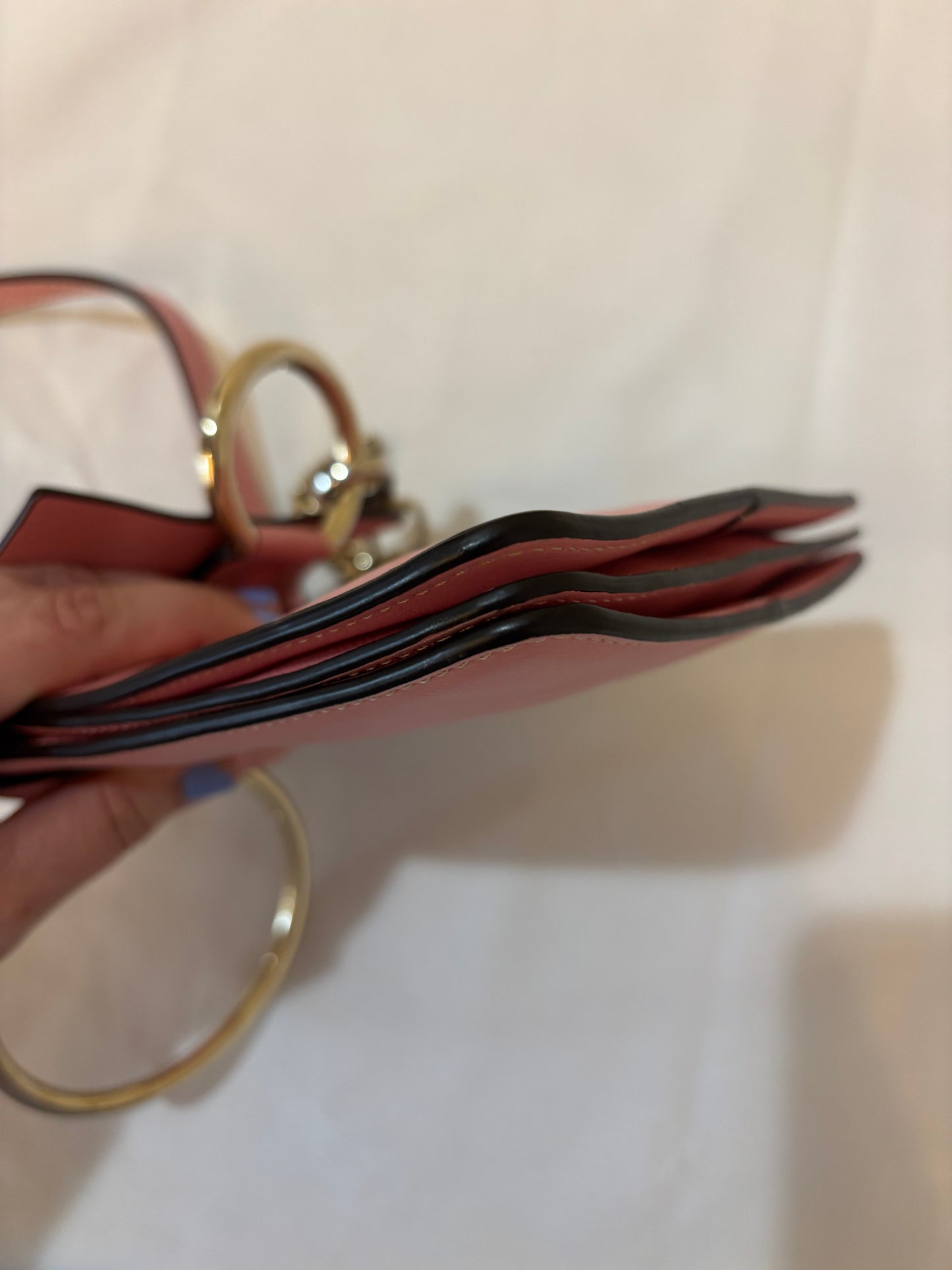 Chloe Suede Calfskin Mini Faye Bracelet Bag Pink Pre-Owned