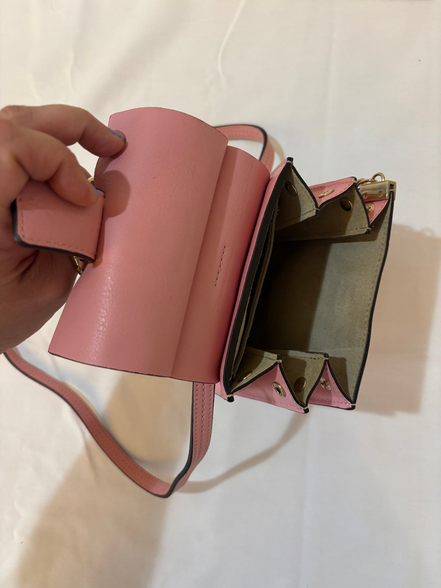 Chloe Suede Calfskin Mini Faye Bracelet Bag Pink Pre-Owned