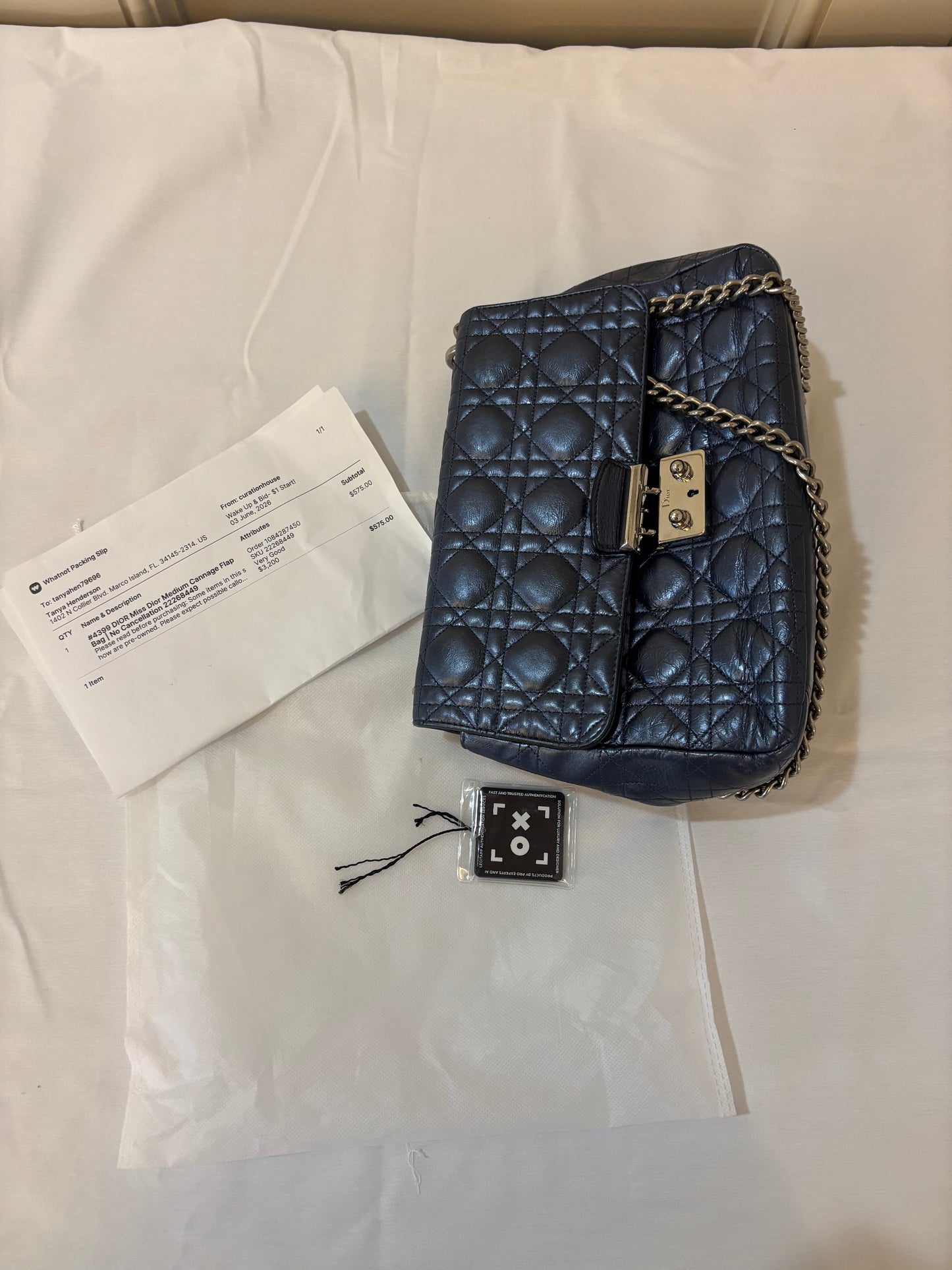 Christian Dior Miss Dior in Metallic Blue Pre-Owned