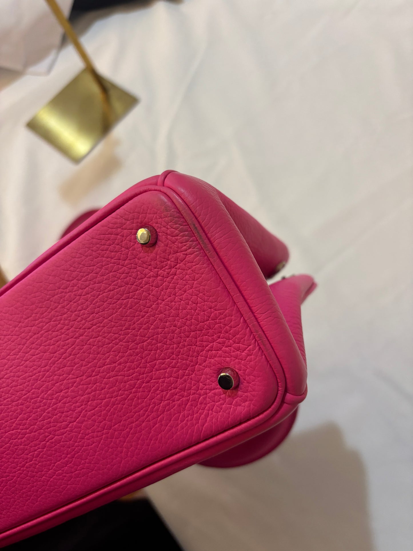 Christian Dior Calfskin Small Diorissimo Tote Fuchsia