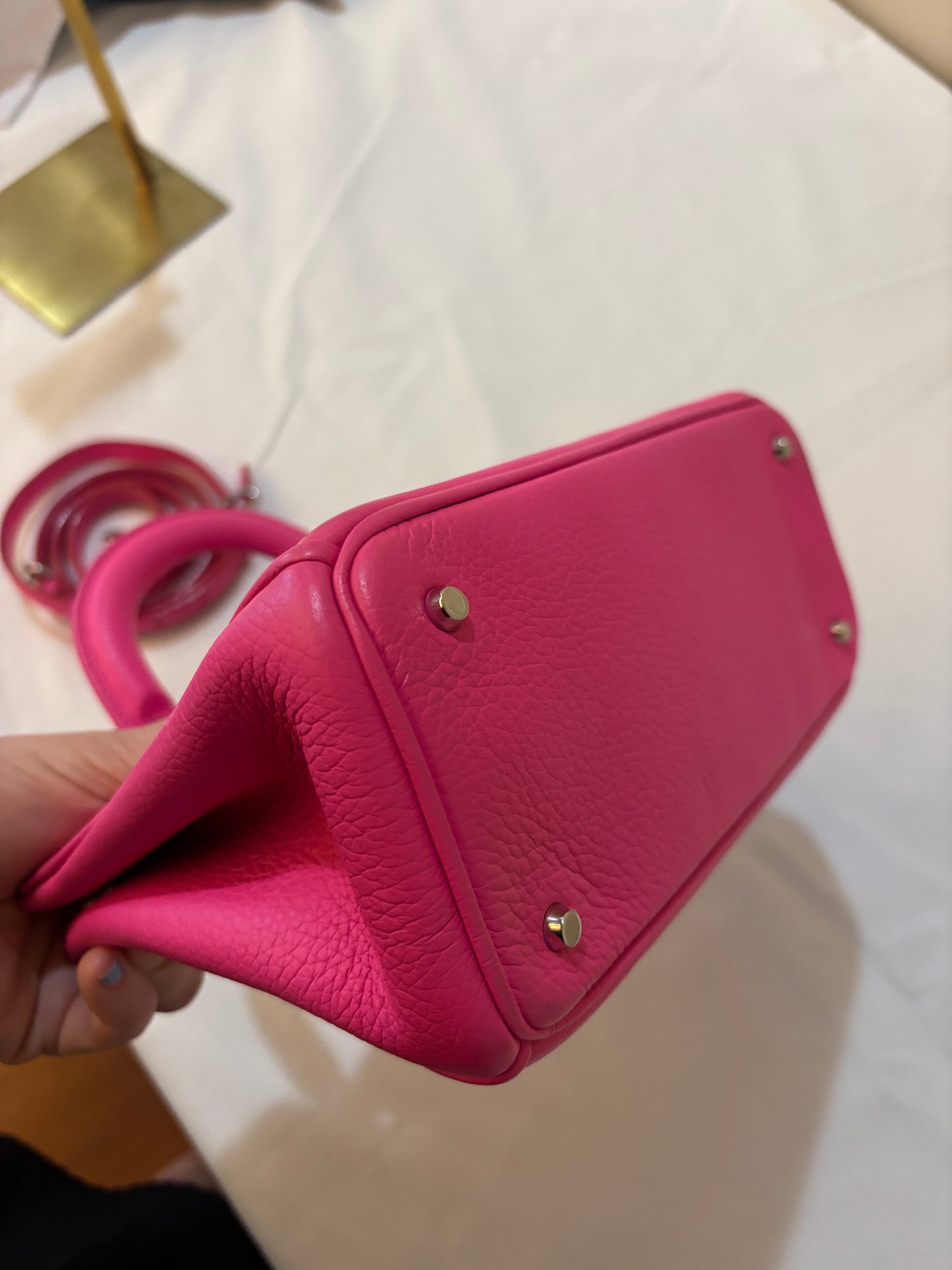 Christian Dior Calfskin Small Diorissimo Tote Fuchsia