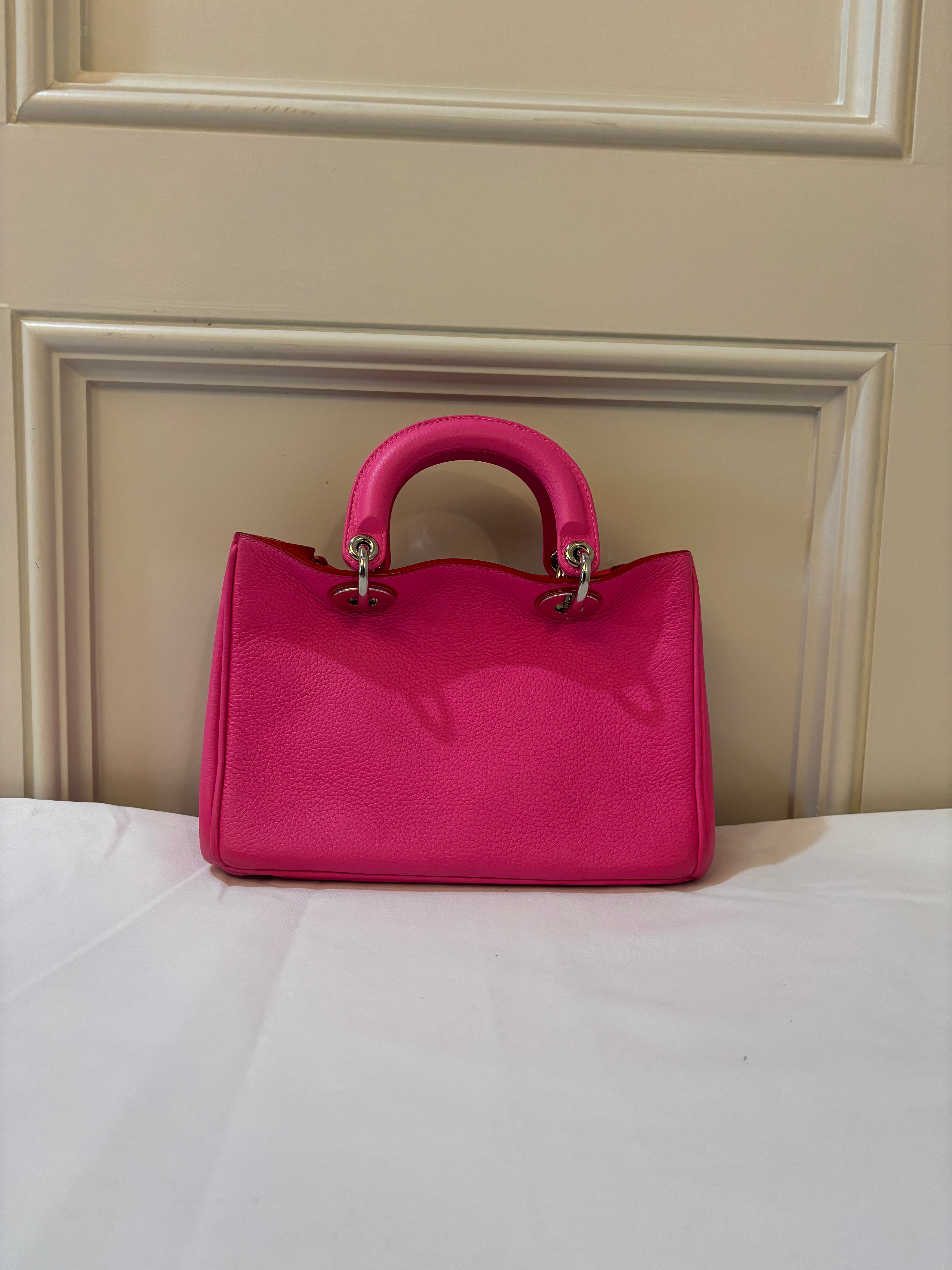 Christian Dior Calfskin Small Diorissimo Tote Fuchsia – Purseonal