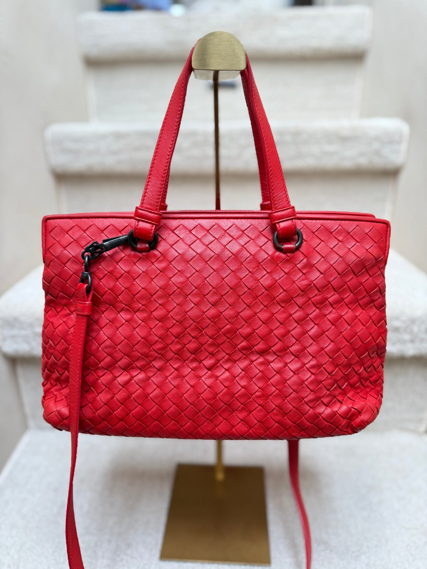 Bottega Veneta Intreciato Woven Shoulder Bag with Crossbody Strap