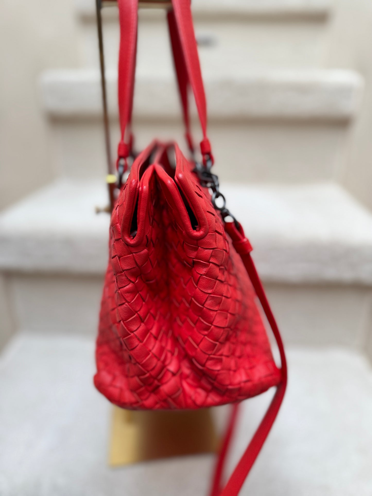 Bottega Veneta Intreciato Woven Shoulder Bag with Crossbody Strap