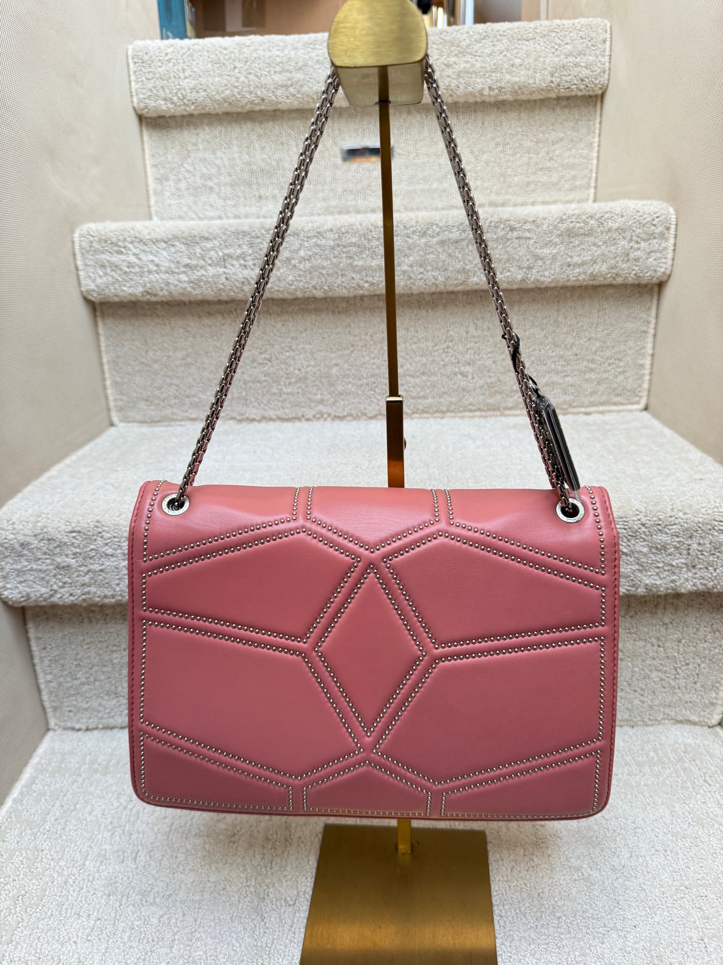 Bvlgari Serpenti Forever Pink Studded Shoulder Bag