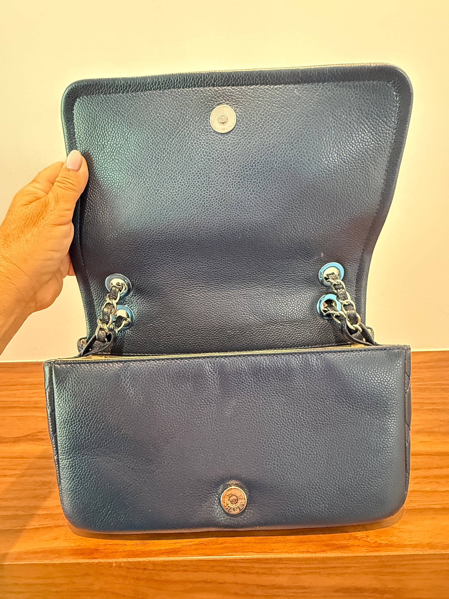 Chanel Caviar Medium Timeless CC Flap Navy Pre-Owned