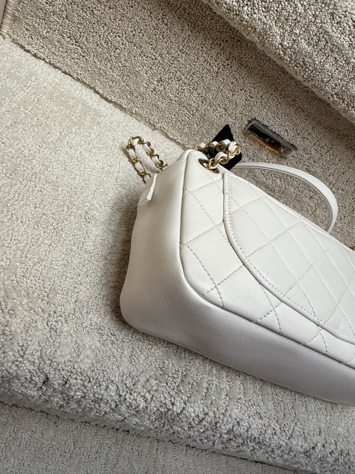 Chanel All About Chains Disco Shoulder Bag in White Lambskin