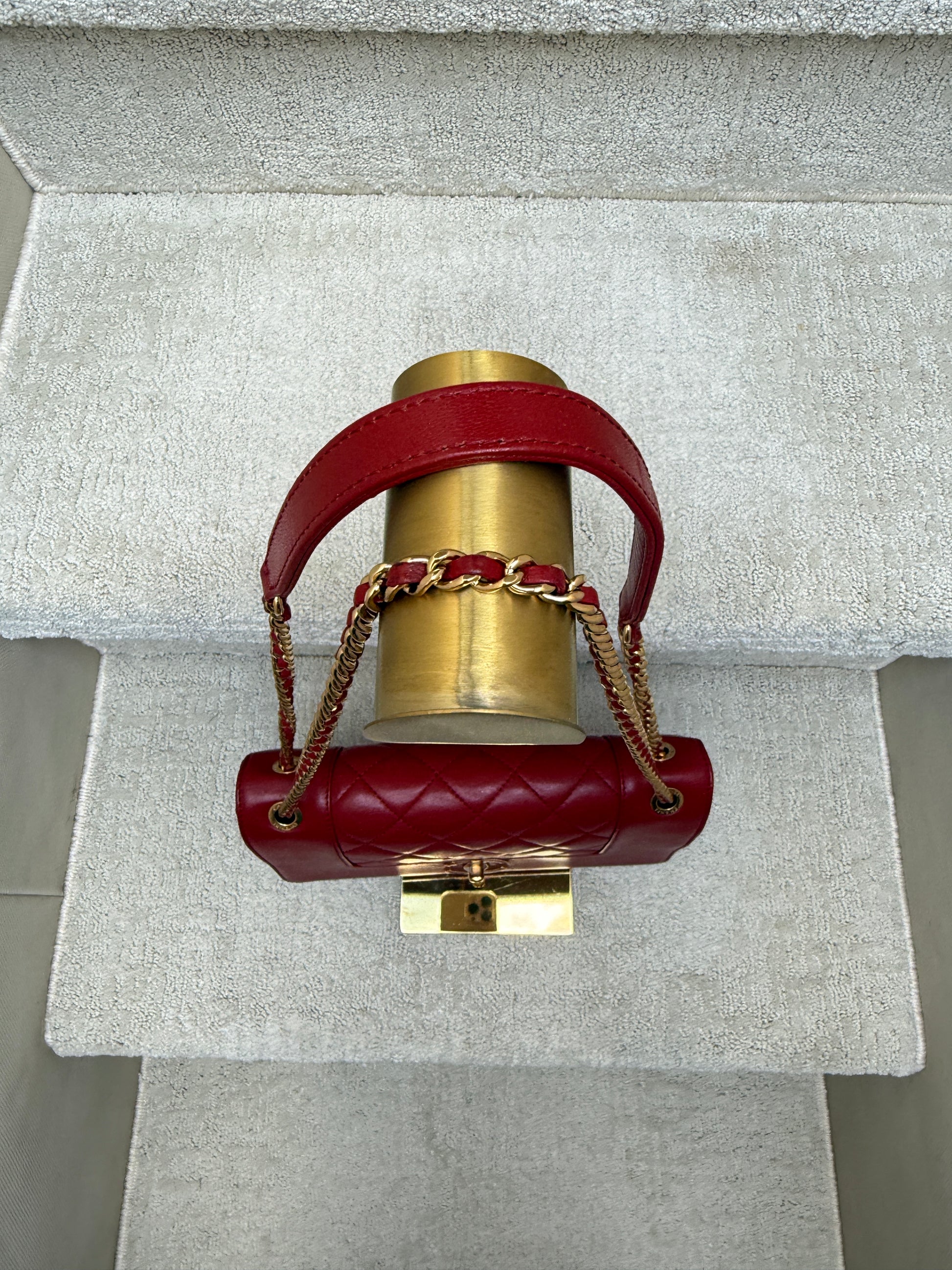 chanel medium flap mademoiselle bag showing handle and strap