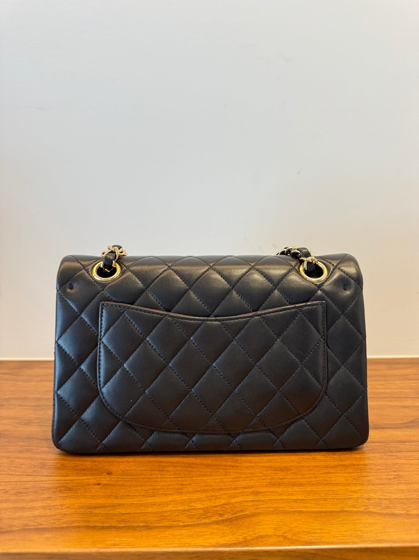 Classic small Classic Double Flap Black Rear View