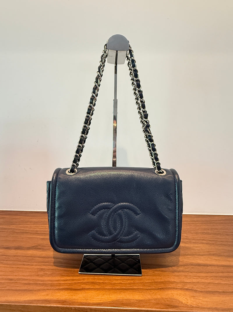Chanel Caviar Medium Timeless CC Flap Navy Pre-Owned