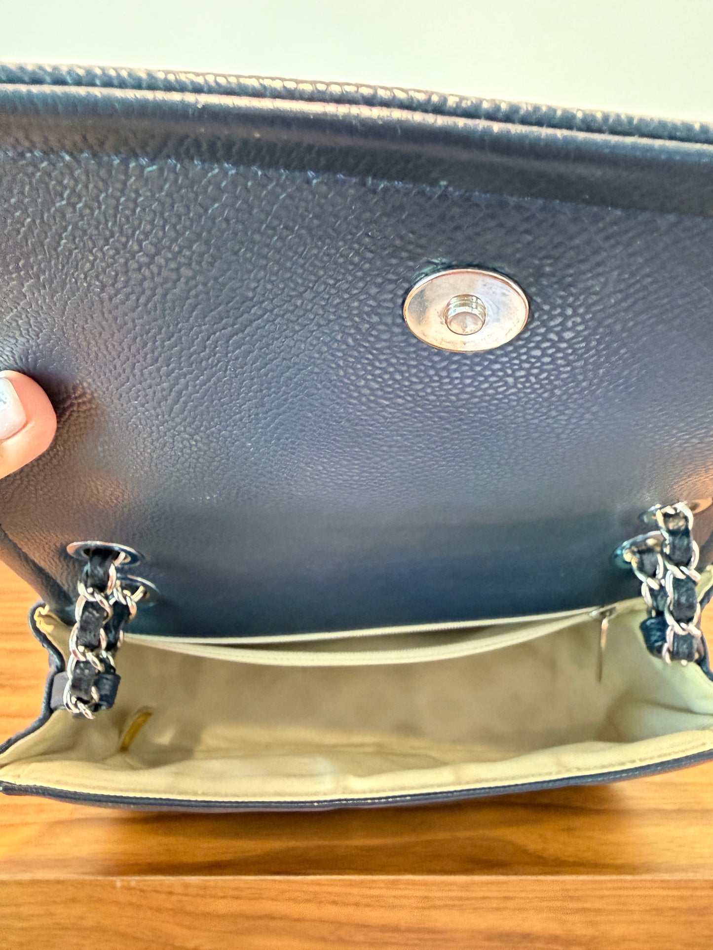 Chanel Caviar Medium Timeless CC Flap Navy Pre-Owned