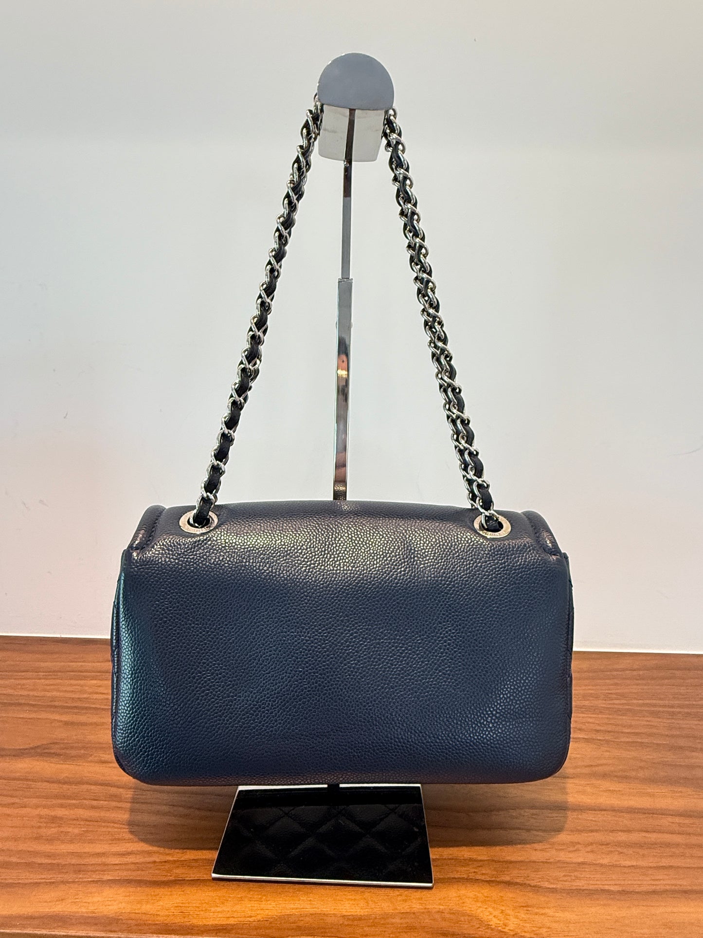 Chanel Caviar Medium Timeless CC Flap Navy Pre-Owned