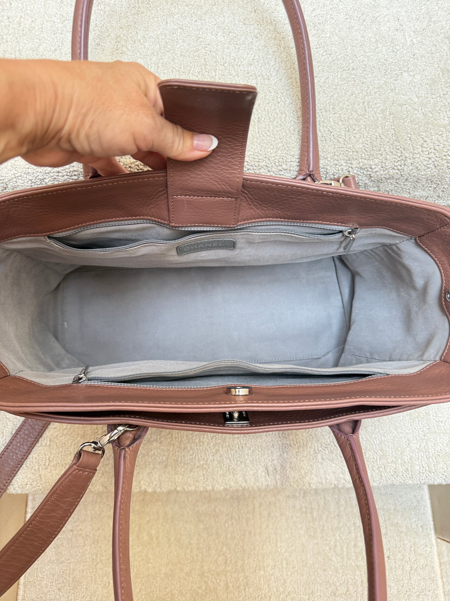 Chanel Cerf Executive Shopper Tote in Plum