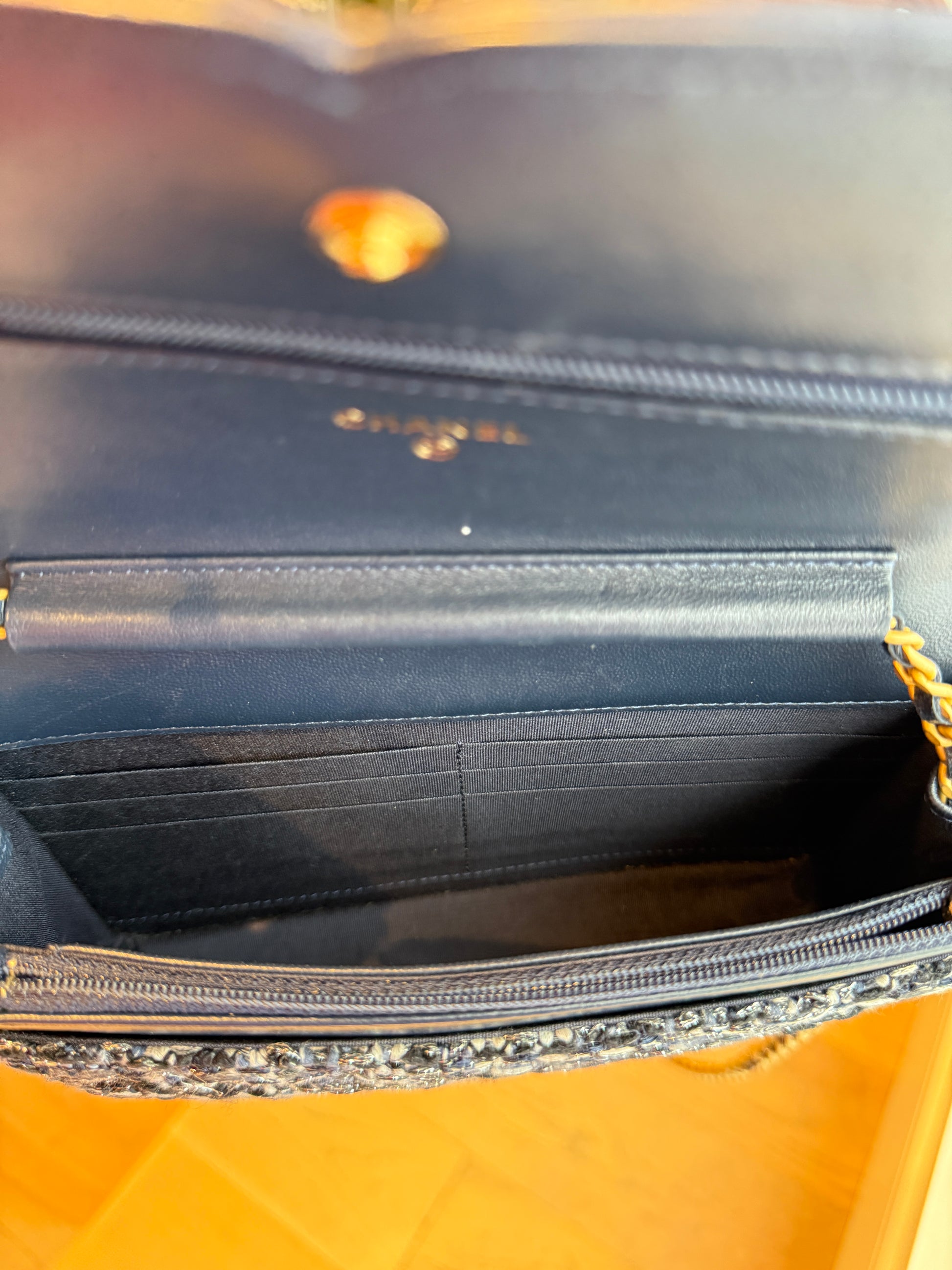 Chanel wallet on chain interior in excellent condition