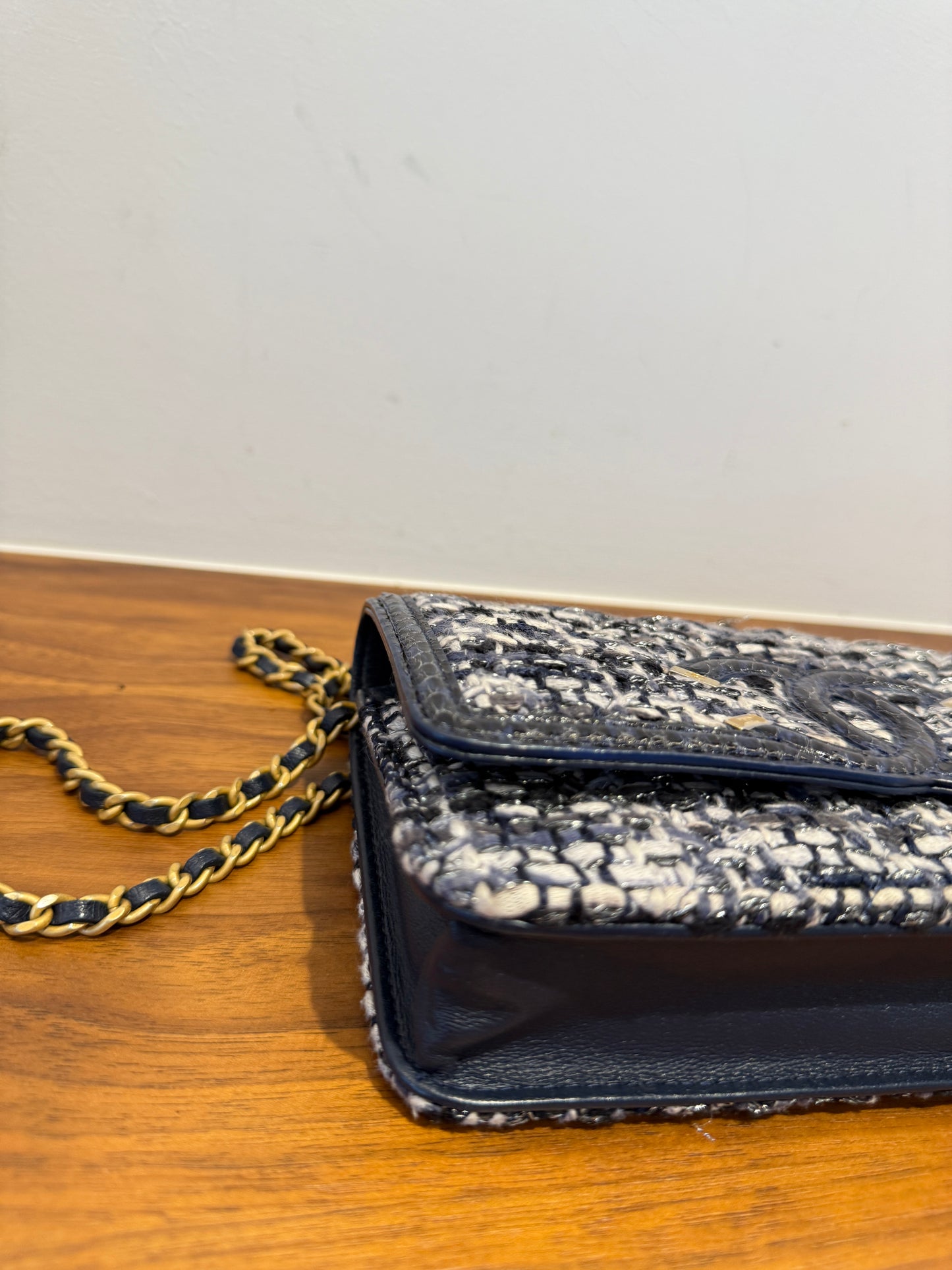 chanel wallet on chain corner shown in perfect condition offered for resale from purseonalshopper