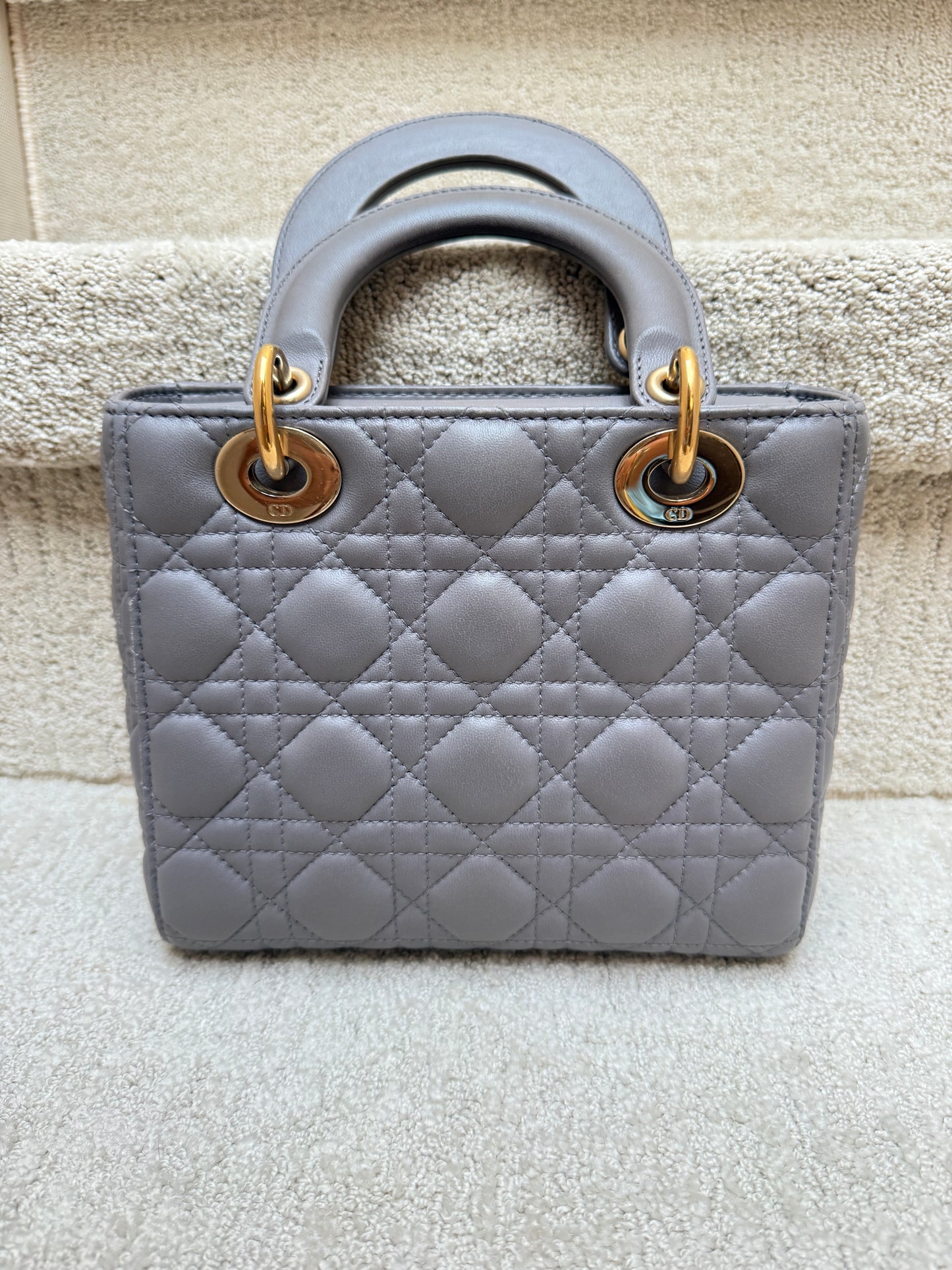 Christian Dior lady dior close up view of back of bag for sale