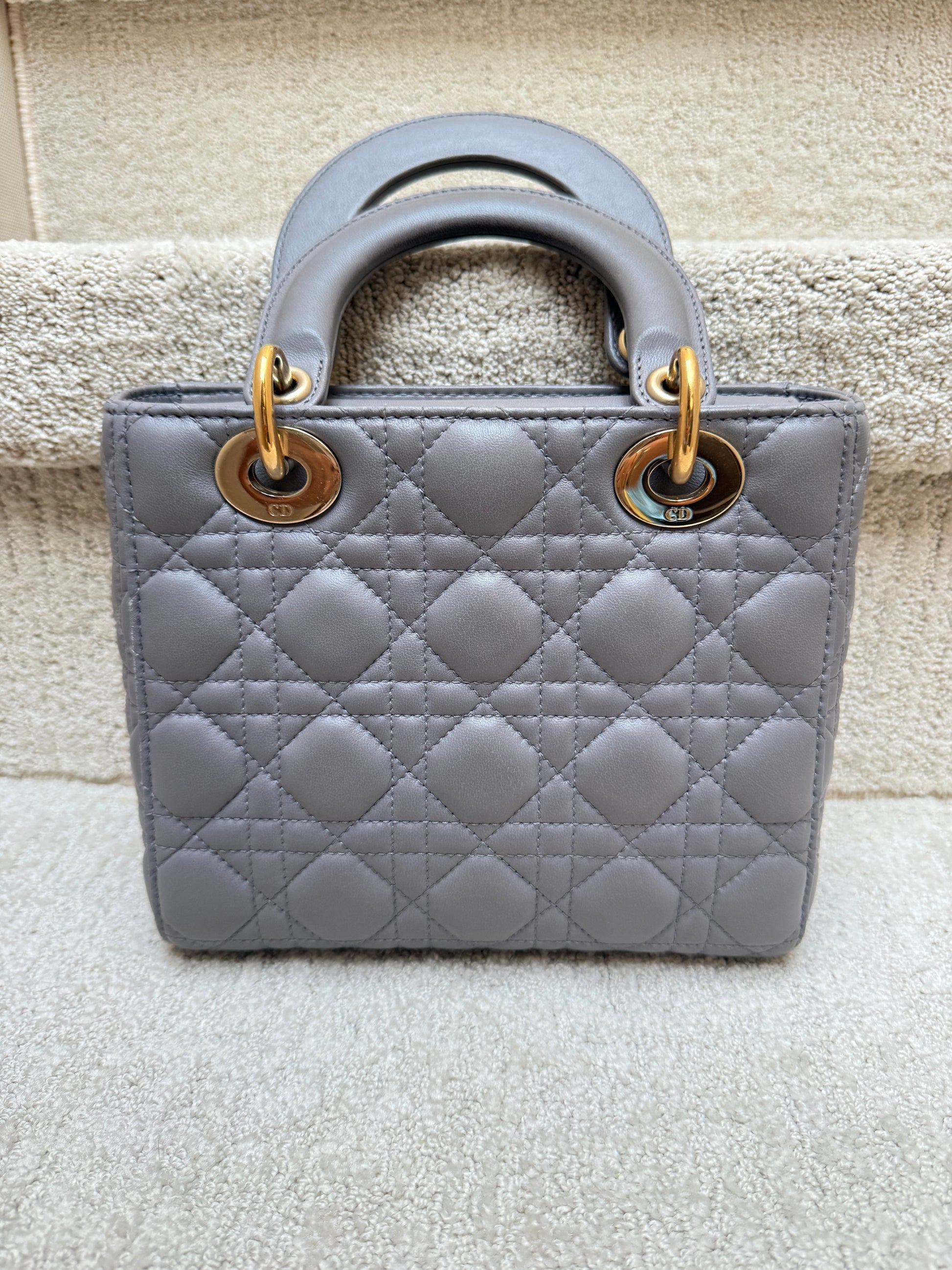 Christian Dior lady dior close up view of back of bag for sale