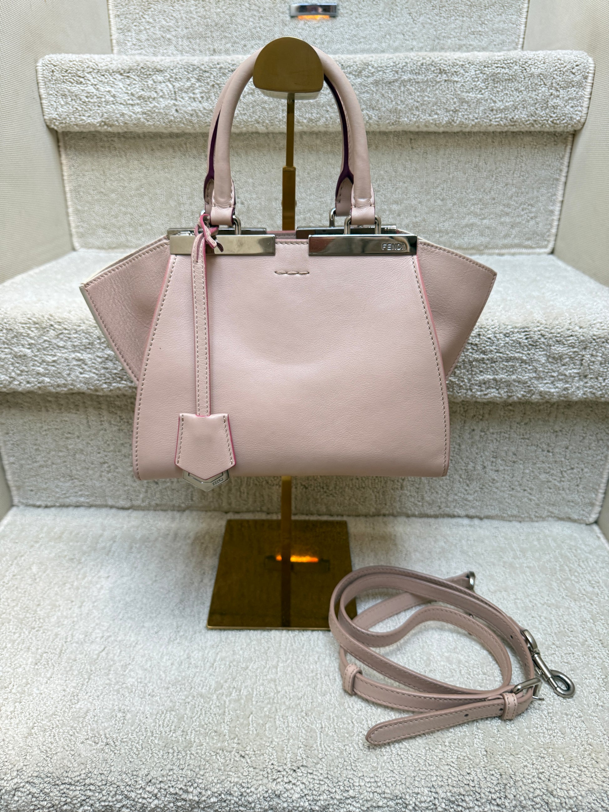 Fendi 3jours handbag in blush petite size authentic and pre-owned from purseonalshopper