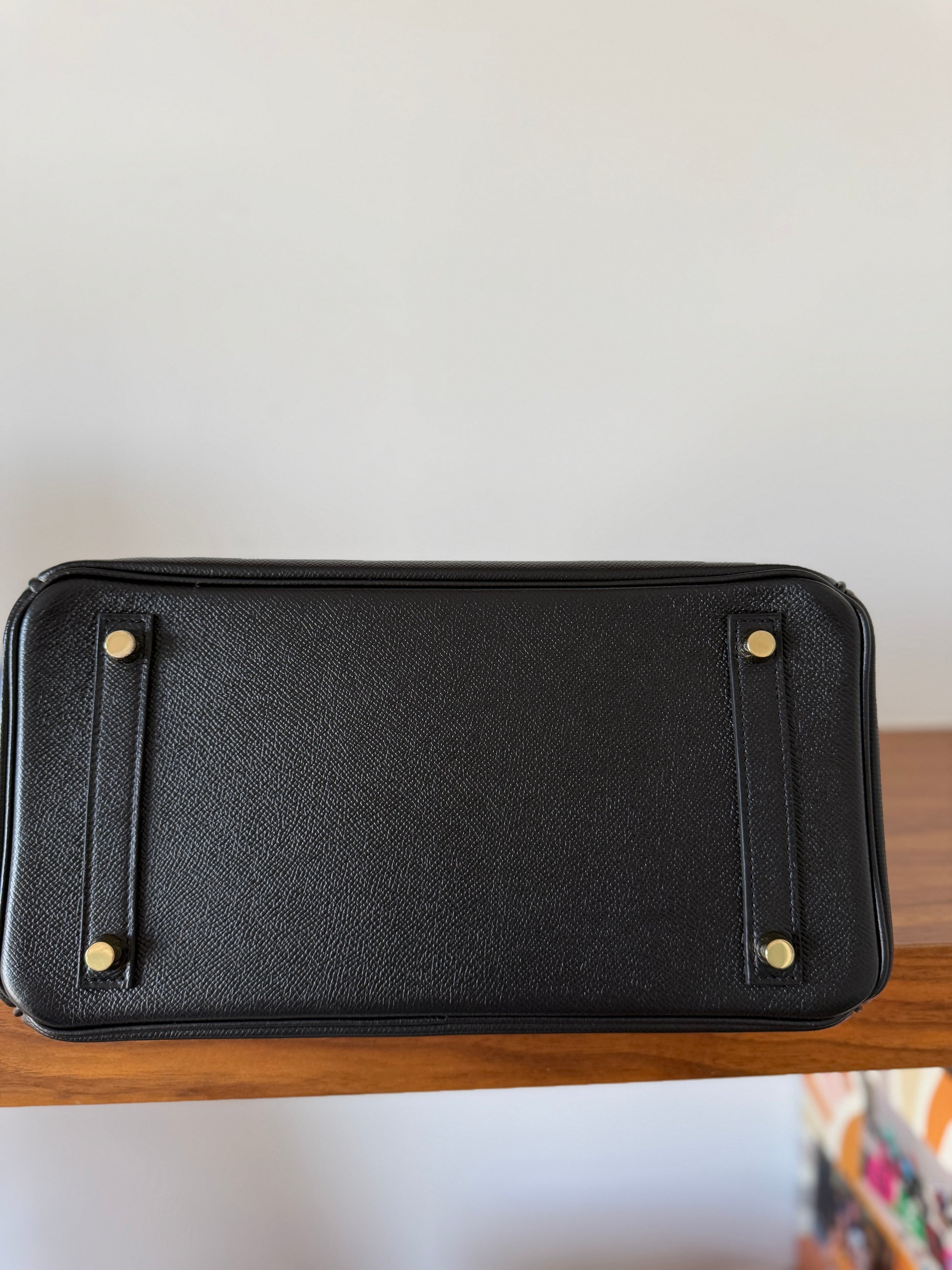 bottom of hermes birkin bag size 30 in black epsom leather