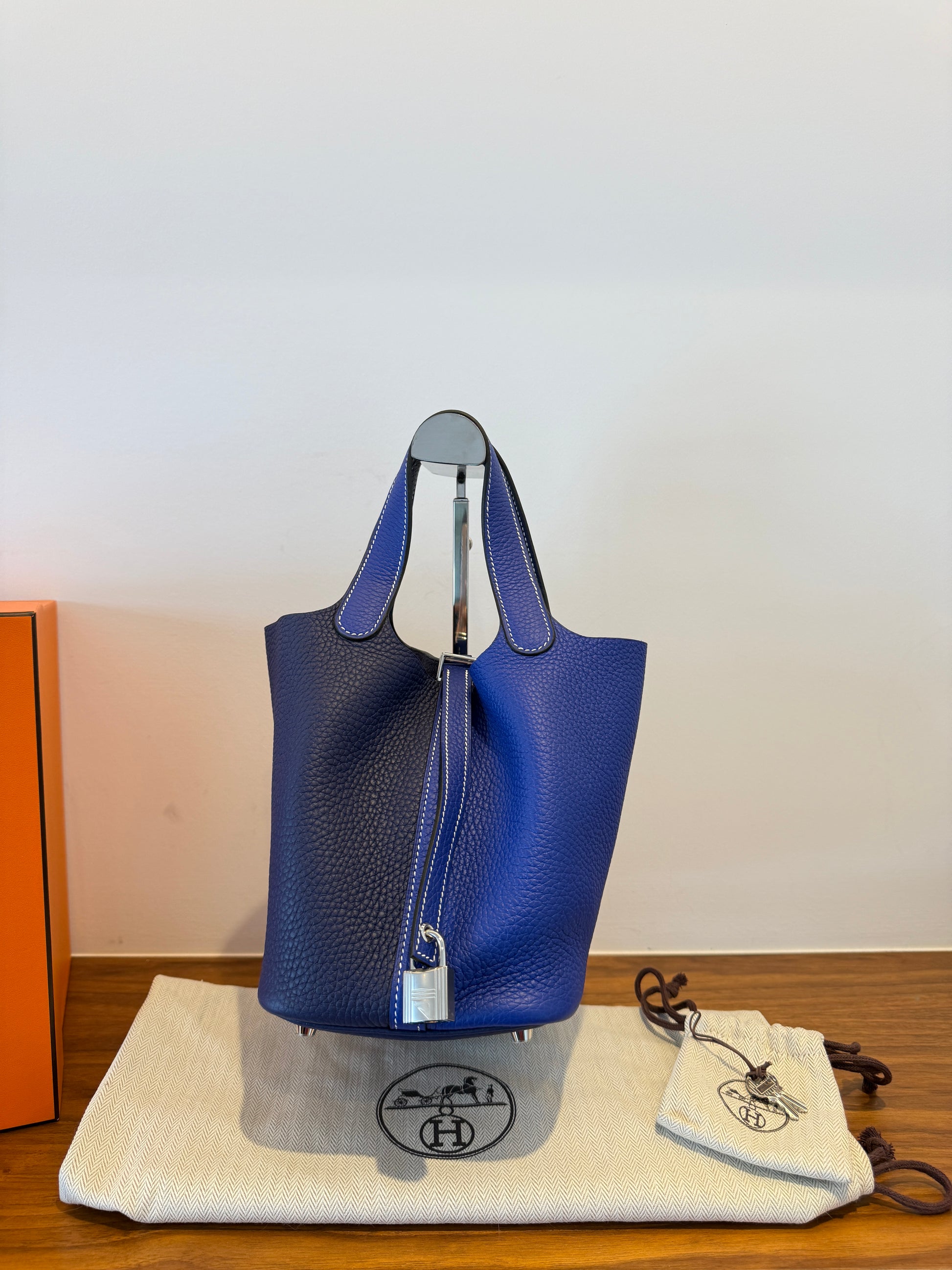 Hermes Pictotin 18 full set in two tone blue