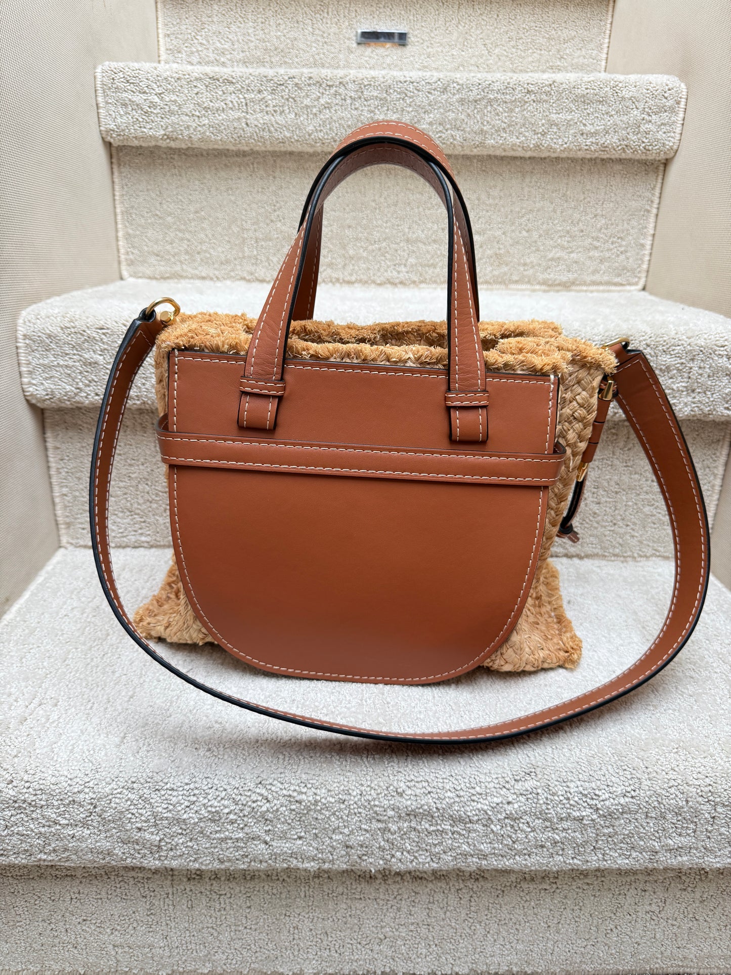 loewe dual gate bag in like new condition back of bag clean resale
