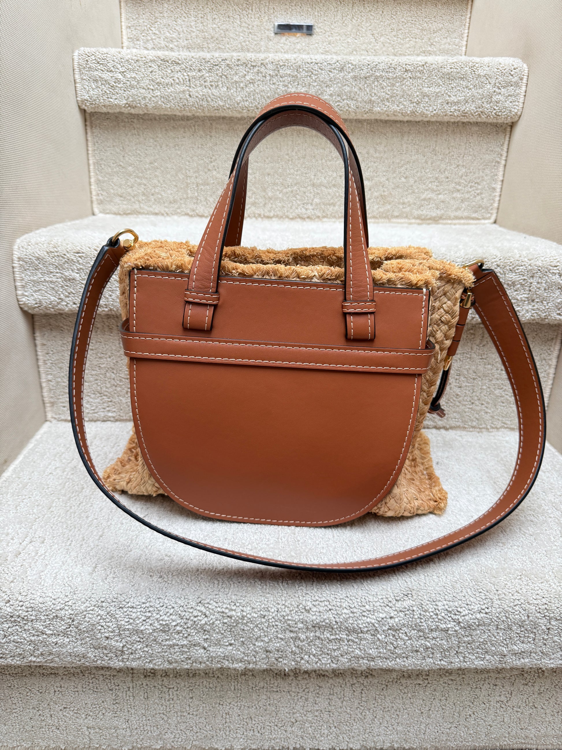 loewe dual gate bag in like new condition back of bag clean resale