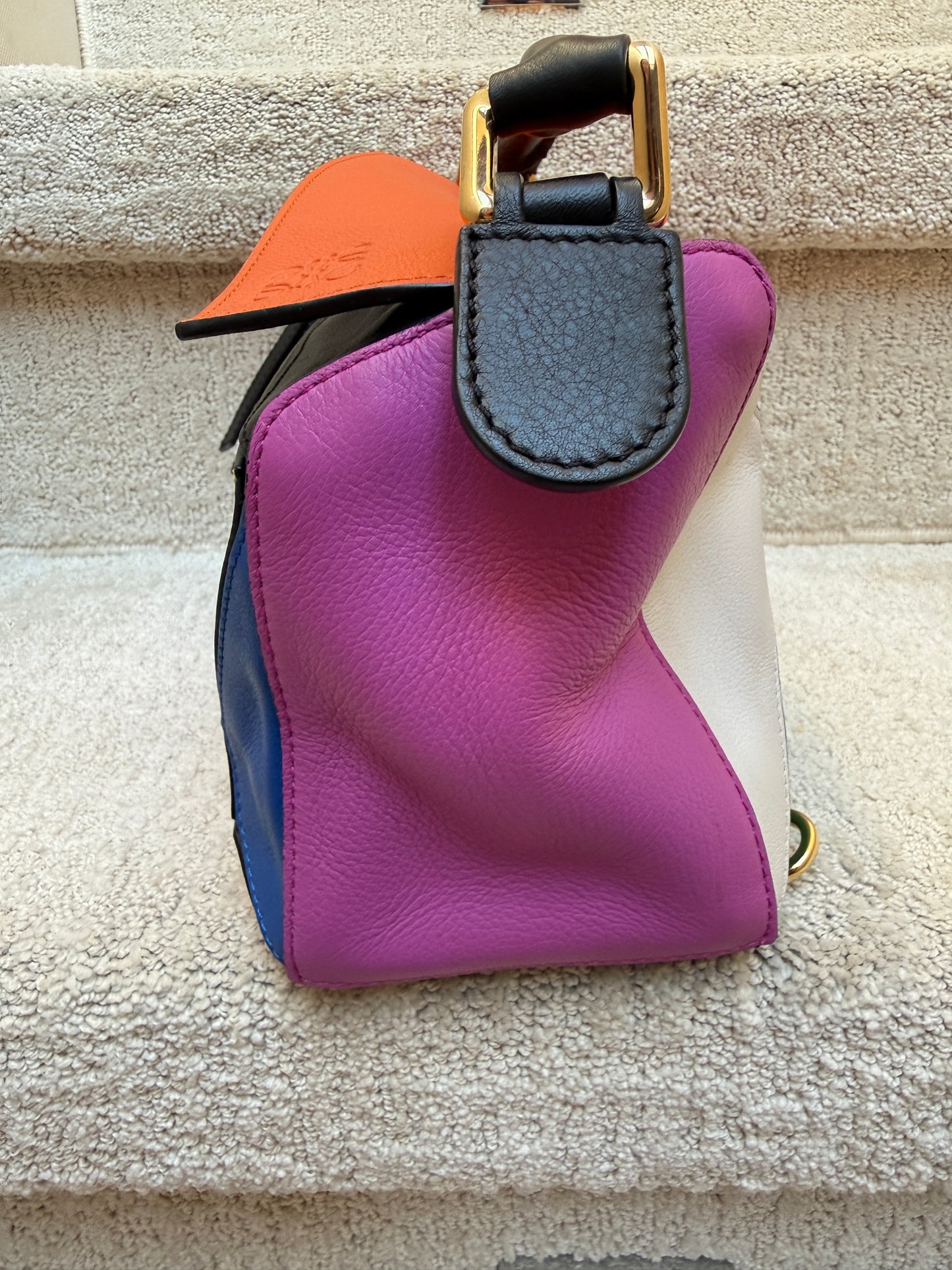 Loewe Calfskin Small Puzzle Bag in Multi Color