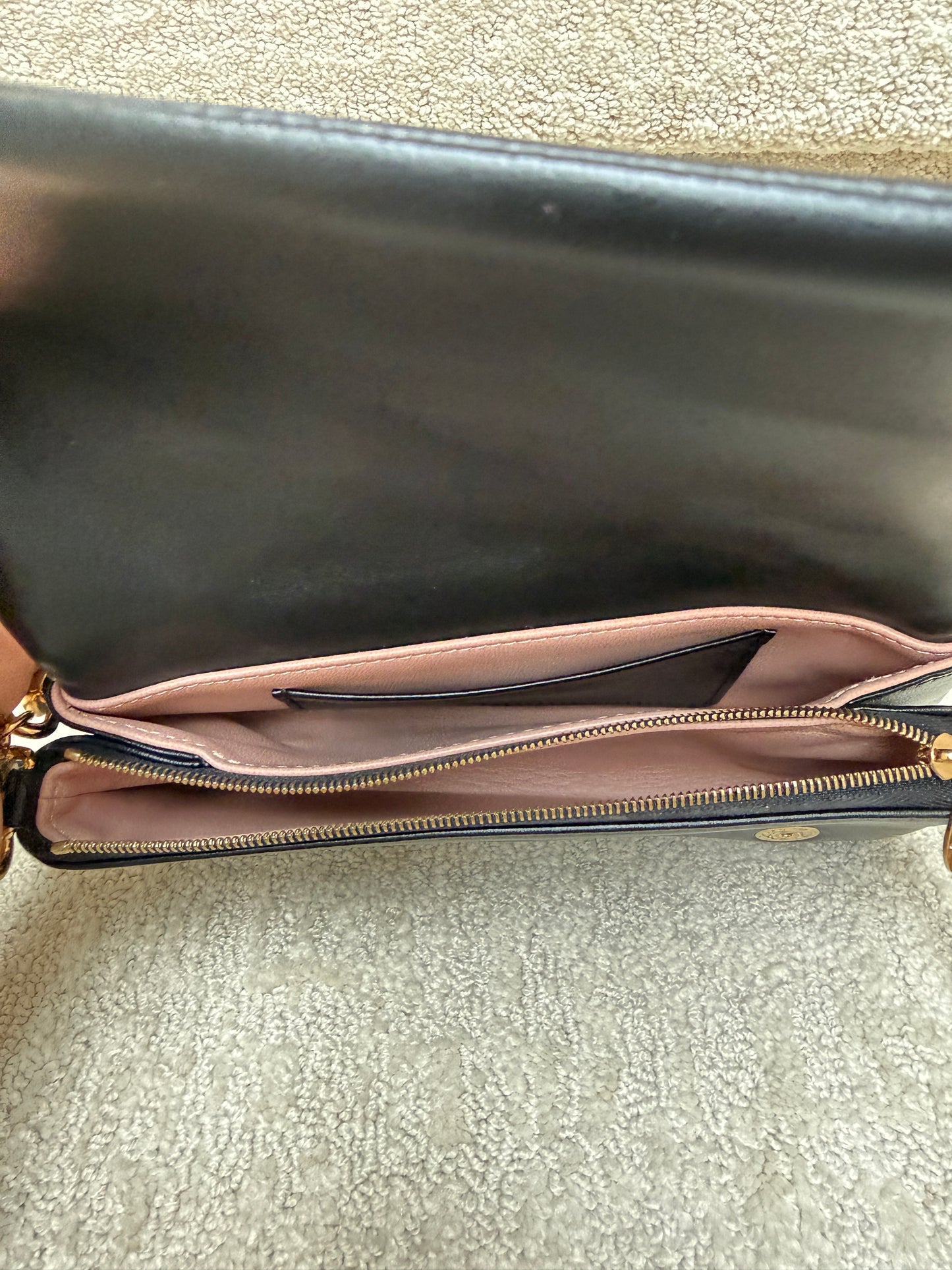 Louis Vuitton Coussin Pochette in Black Monogram with Gold Chunky chain