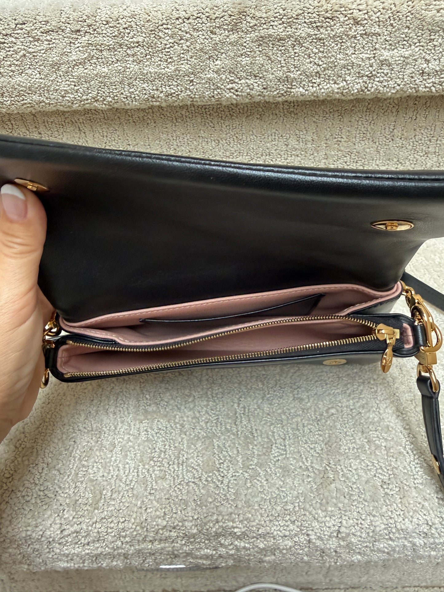 Louis Vuitton Coussin Pochette in Black Monogram with Gold Chunky chain