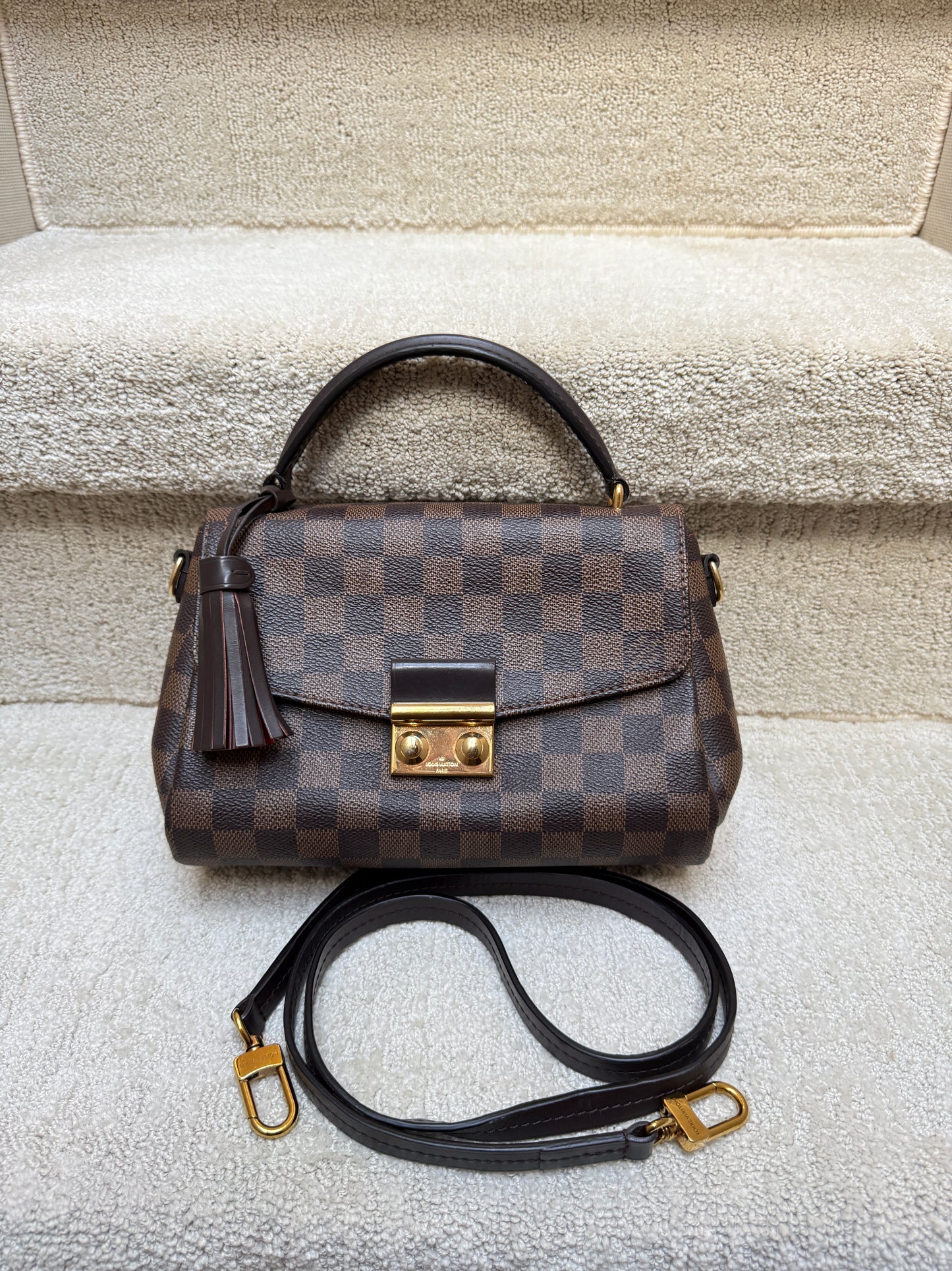 Louis Vuitton Damier Ebene Croisette Handbag