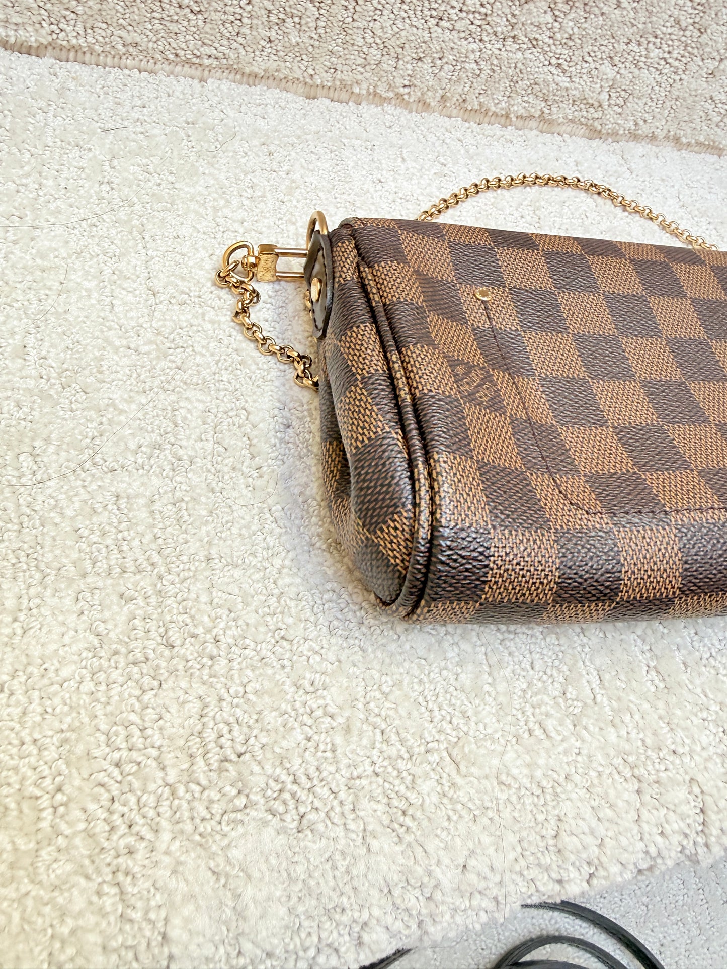 Louis Vuitton Favorite Handbag in Damier Ebene Coated Canvas