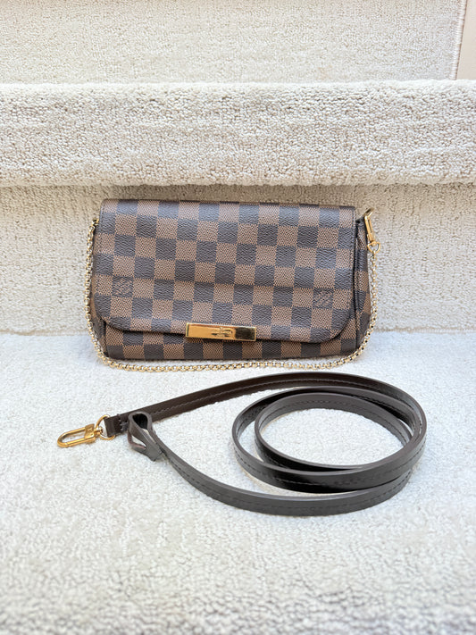 Louis Vuitton Favorite Handbag in Damier Ebene Coated Canvas