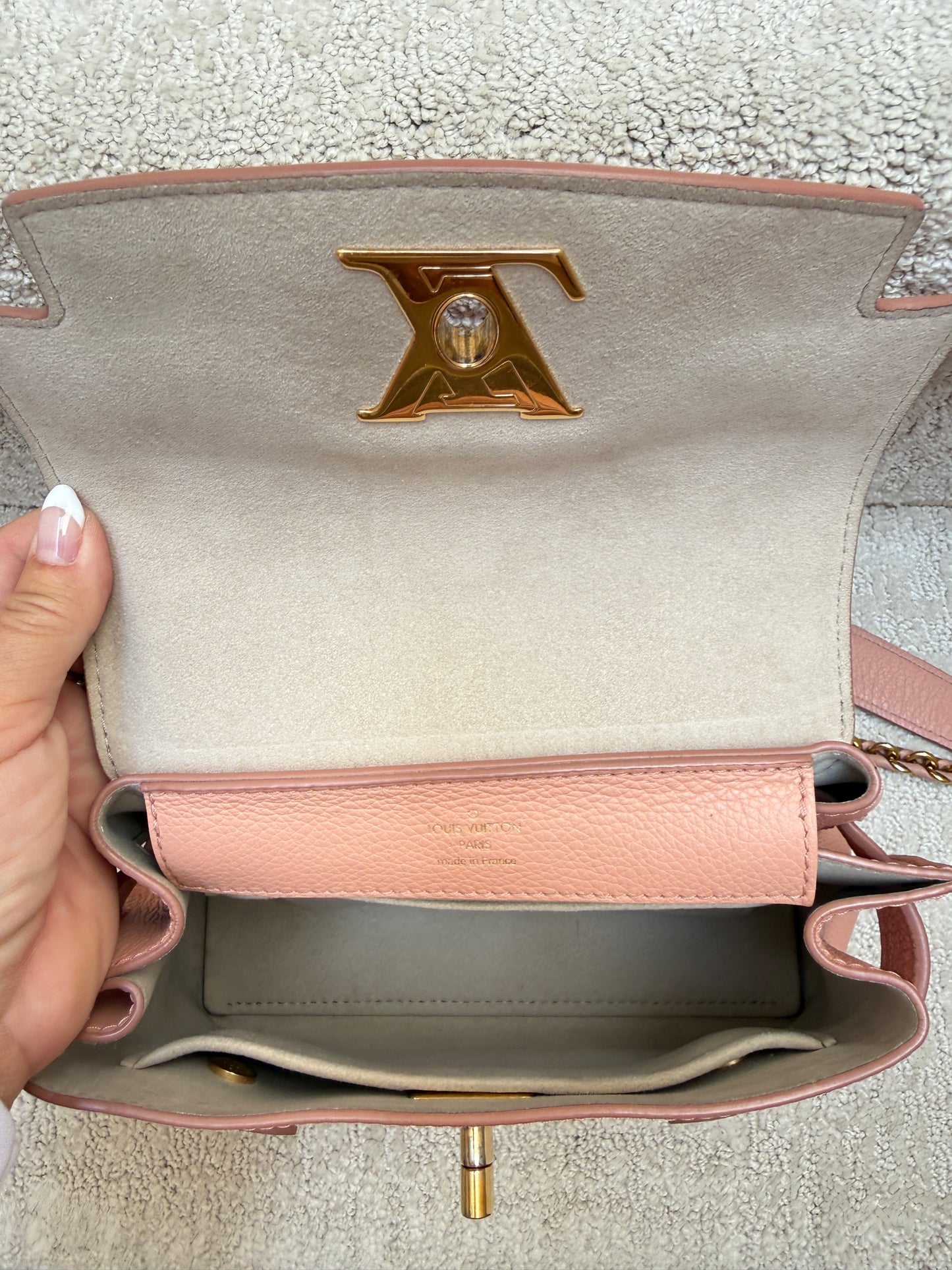Louis Vuitton Calfskin Lockme Ever BB Pink