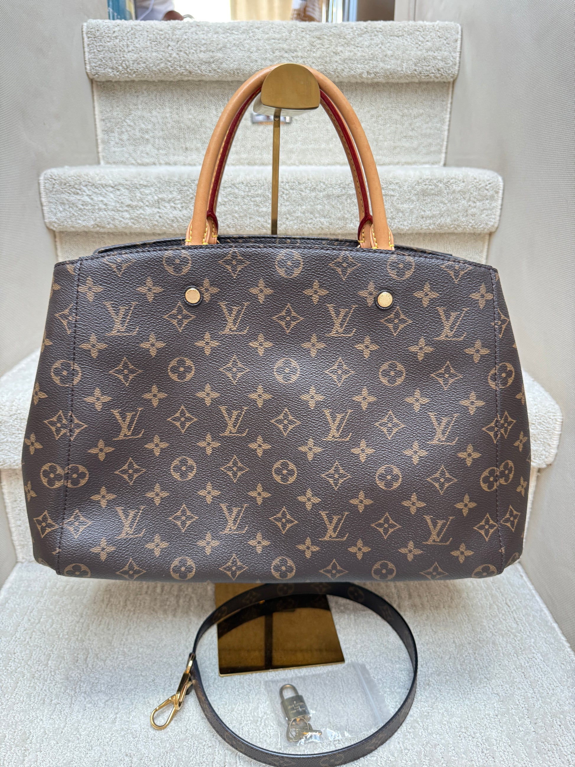Louis Vuitton Montaigne GM Monogram canvas front view