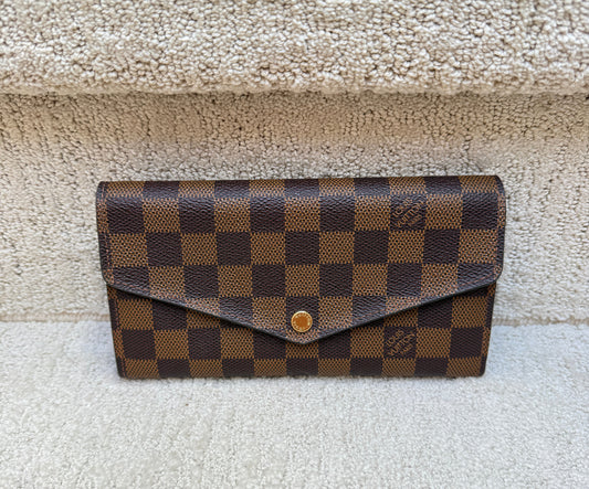 Louis Vuitton Sarah wallet in damier ebene coated canvas preloved authentic from purseonalshopper