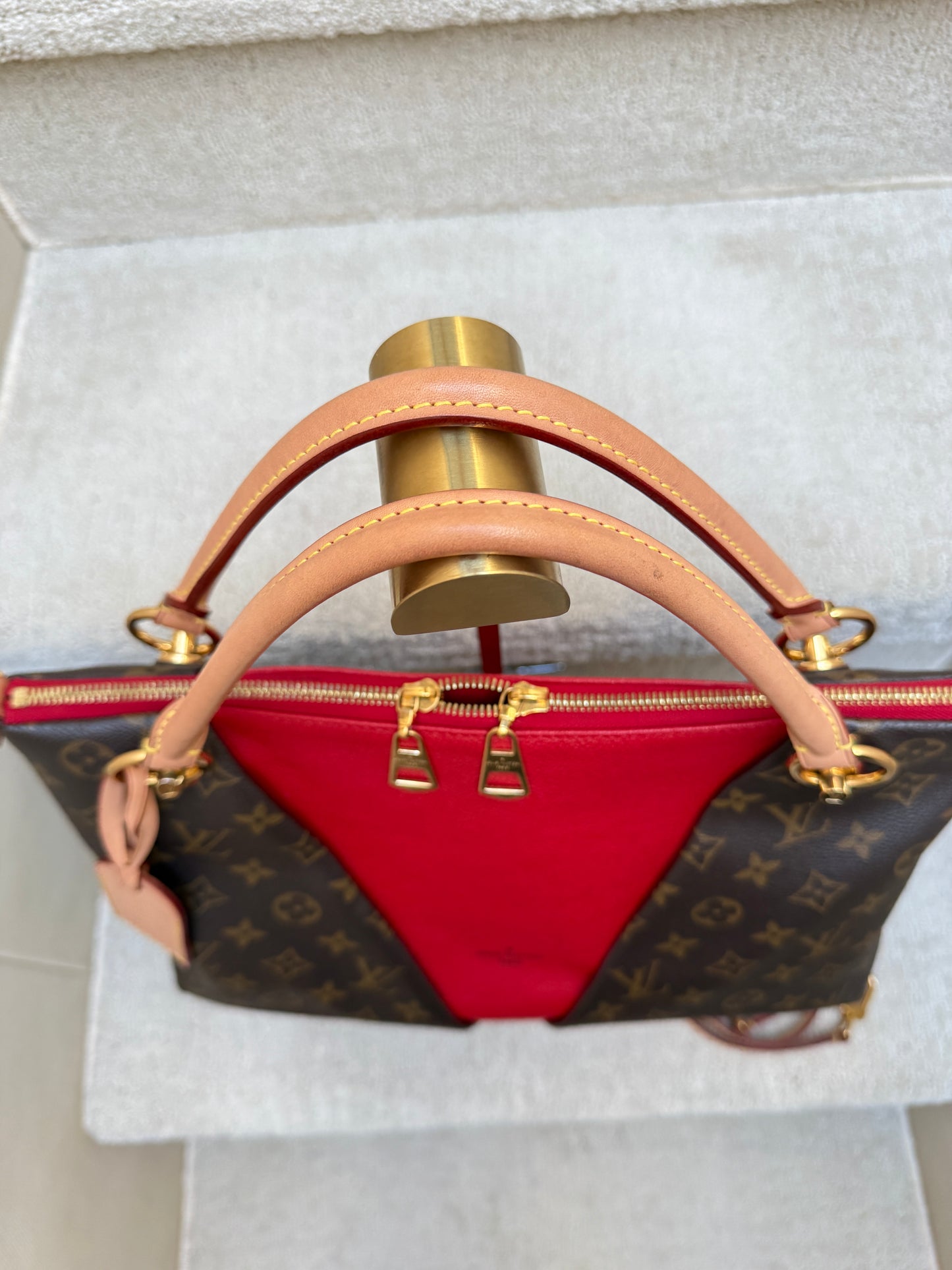Louis Vuitton Monogram V Tote MM Cherry Red
