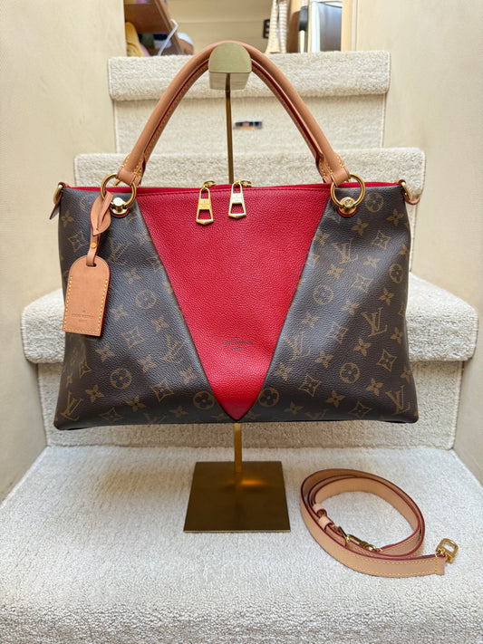 Louis Vuitton Monogram V Tote MM Cherry Red