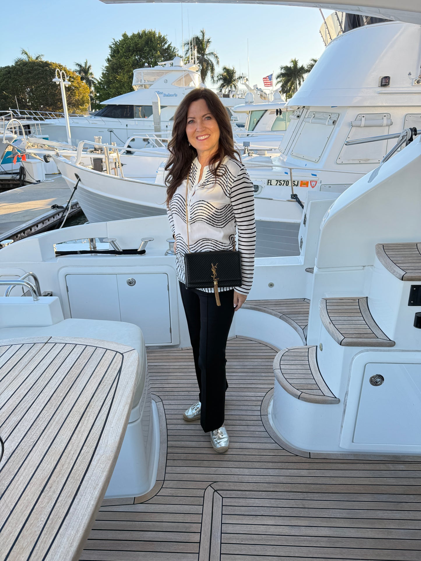 YSL Medium Classic Monogram Kate Tassel Satchel Black